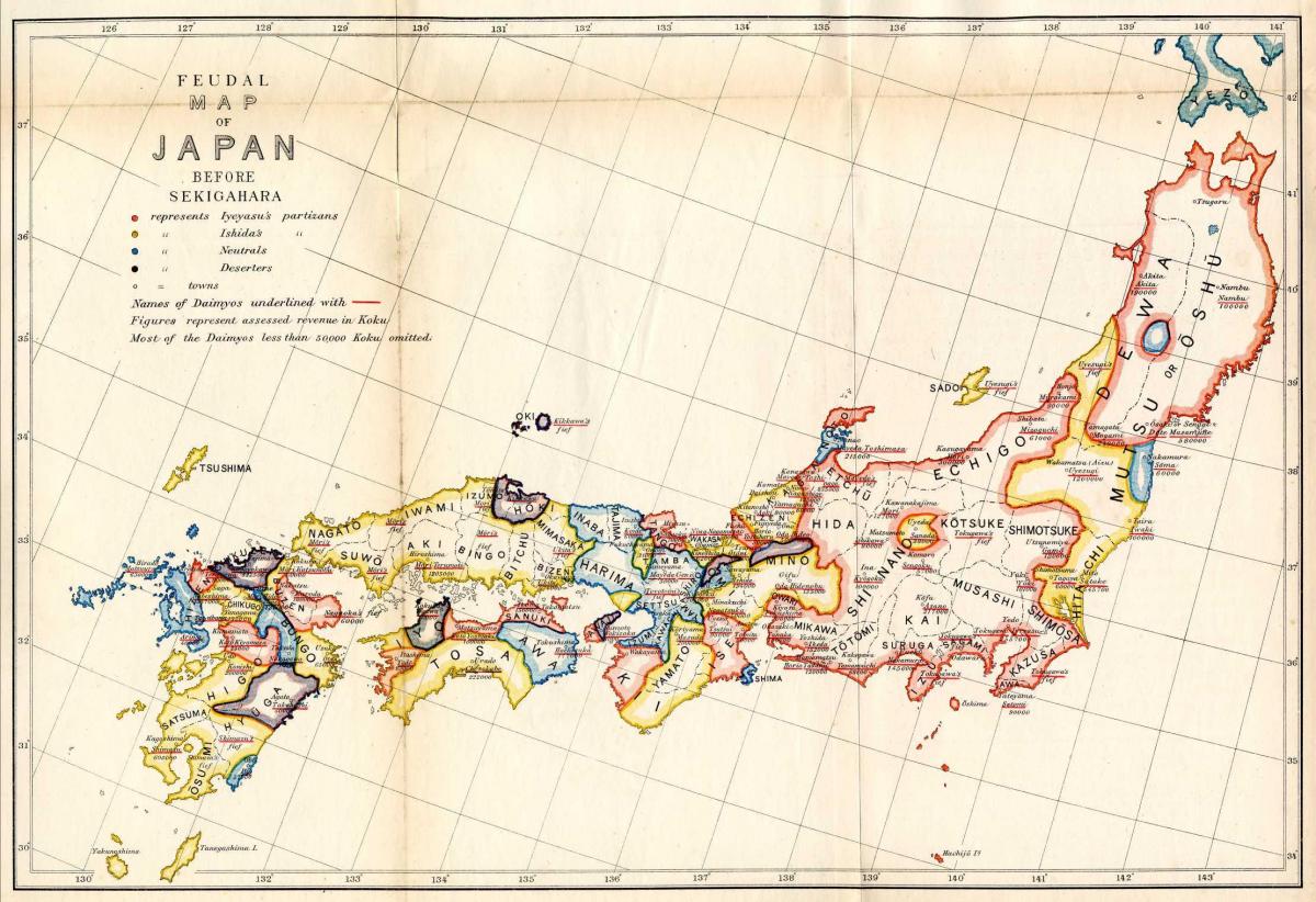 map of japan feudal