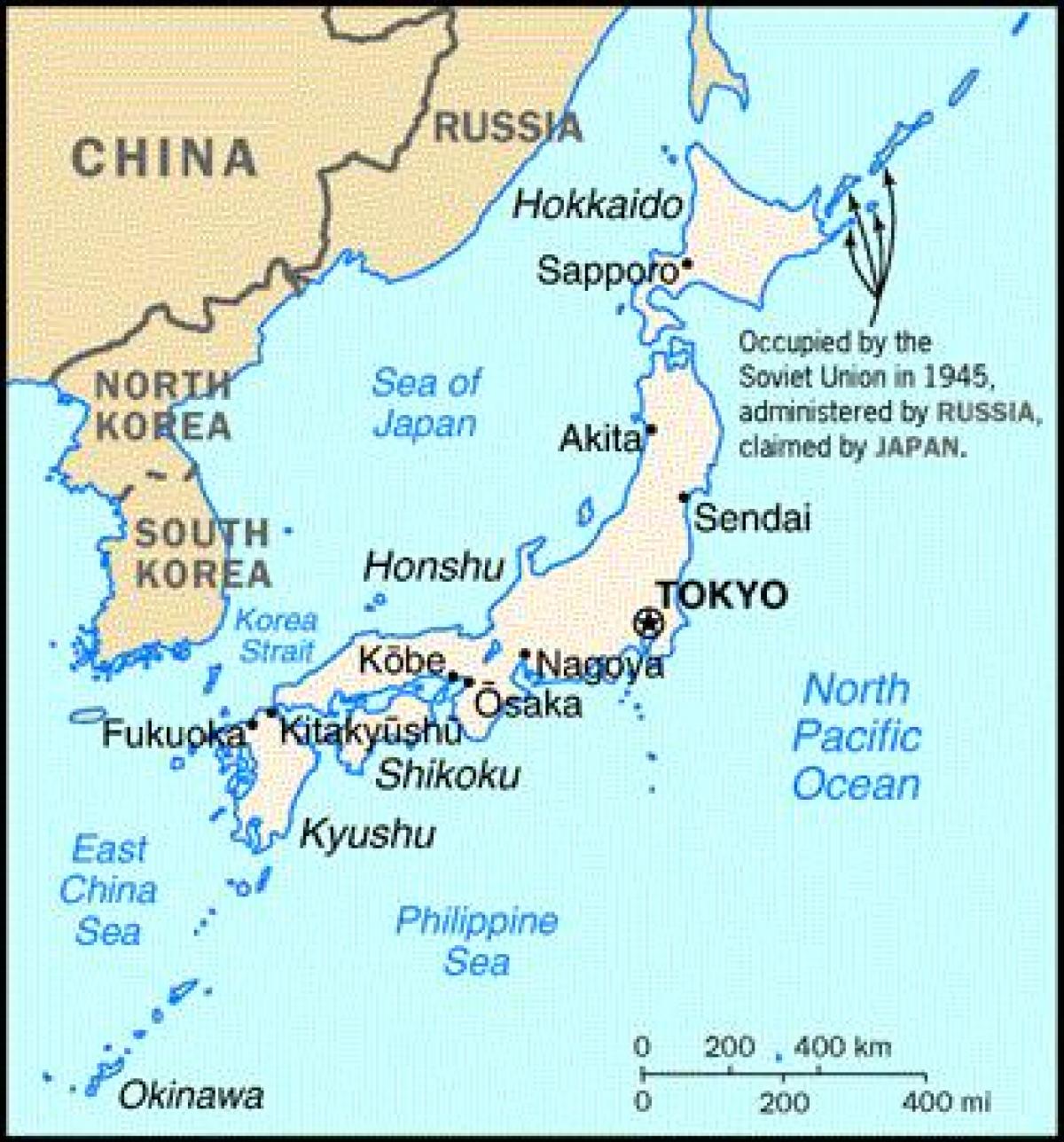 japan and surrounding countries map