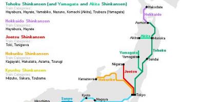 Bullet train map japan