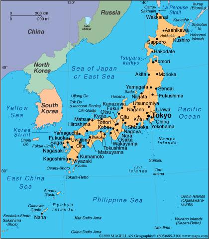 Japan islands map - Map japan islands (Eastern Asia - Asia)