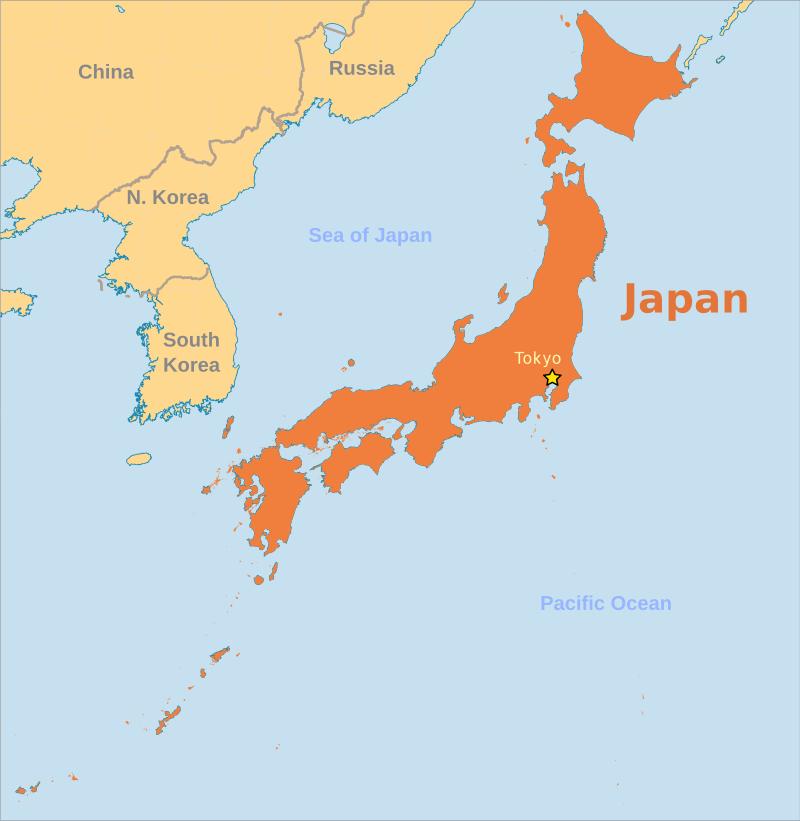 Japan map labeled - Labeled map of japan (Eastern Asia - Asia)