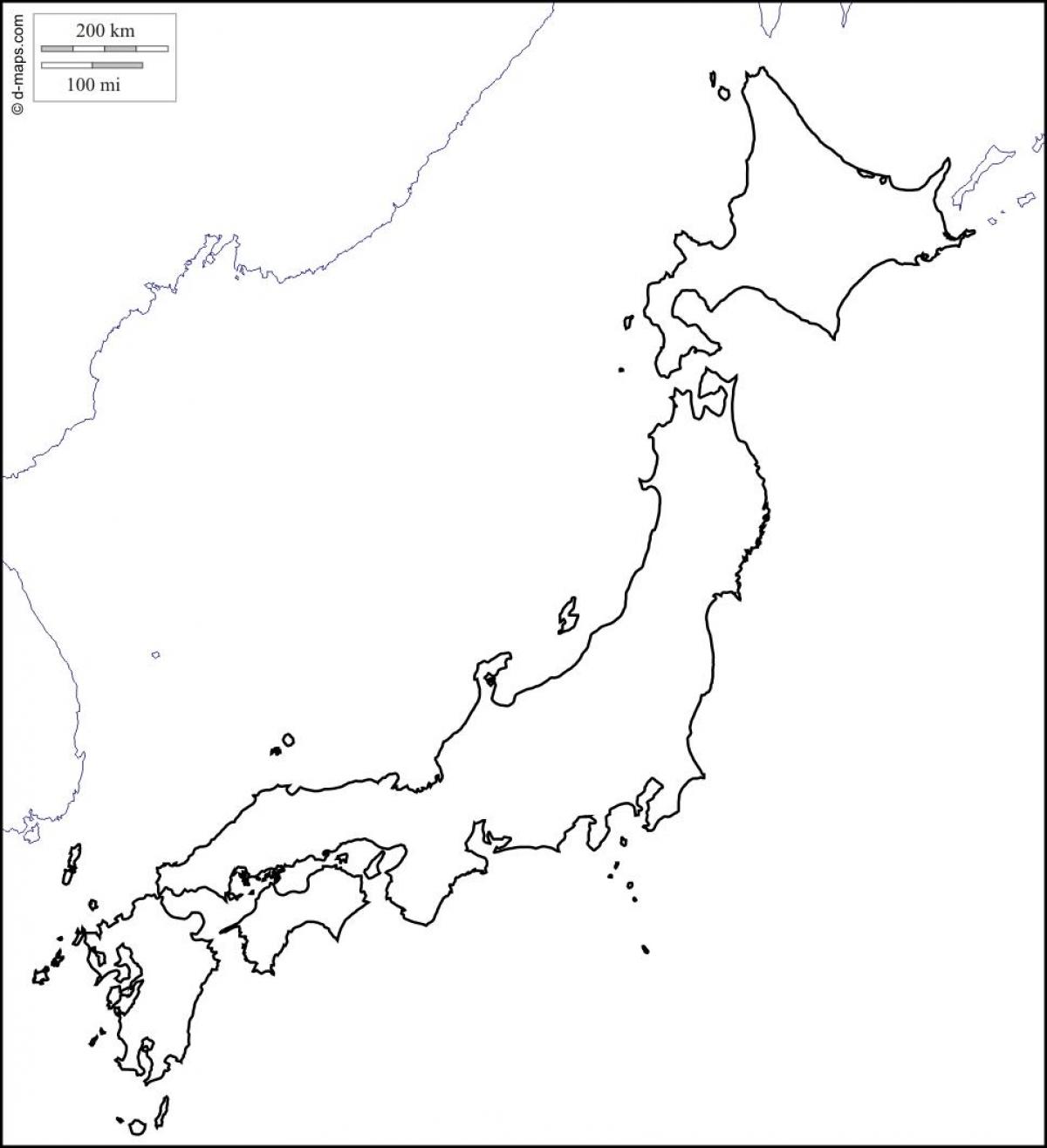 blank map japan