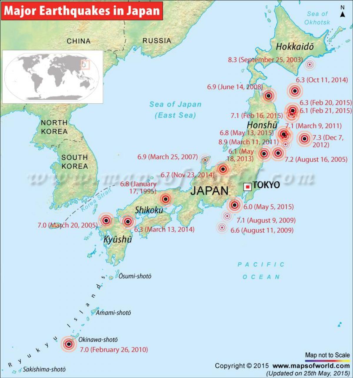earthquake map japan