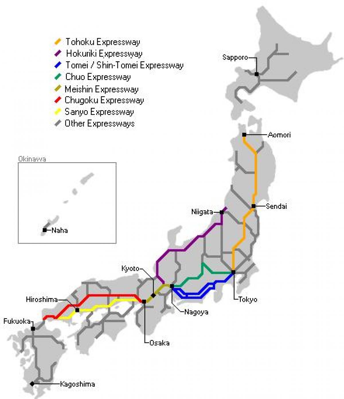 map of japan highway