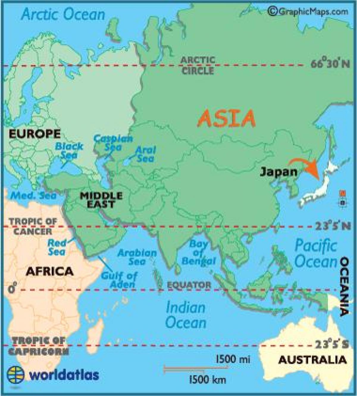 Japan In World Map Map Of World Japan Eastern Asia Asia