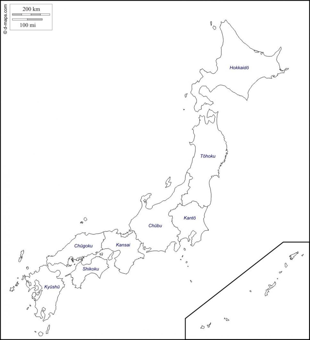 map outline of japan