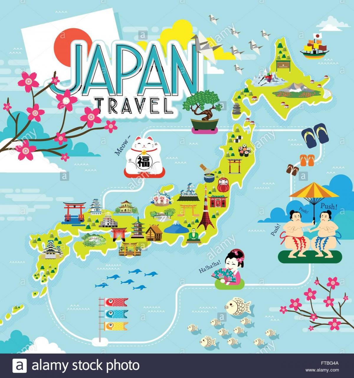 Japan tourist map - Japan map for tourist (Eastern Asia - Asia)