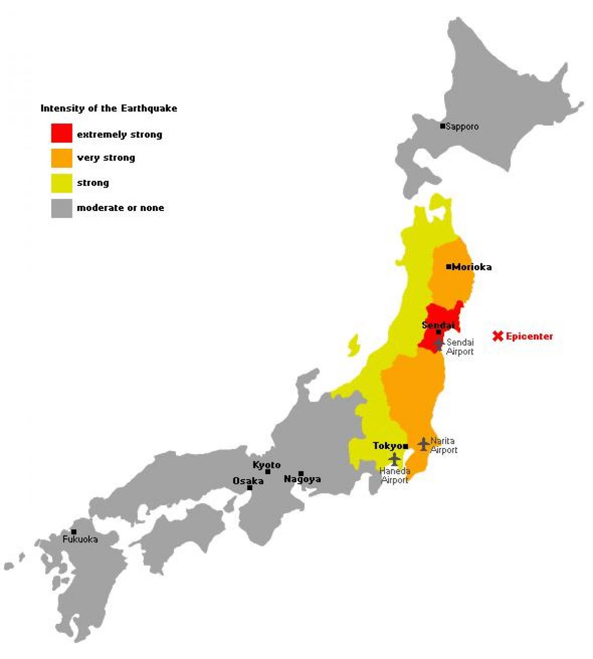 map of japan tsunami