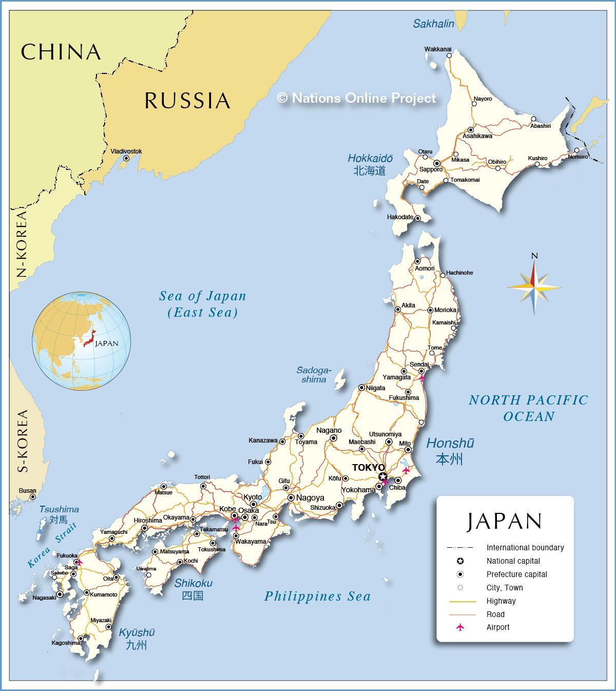 cities of japan map