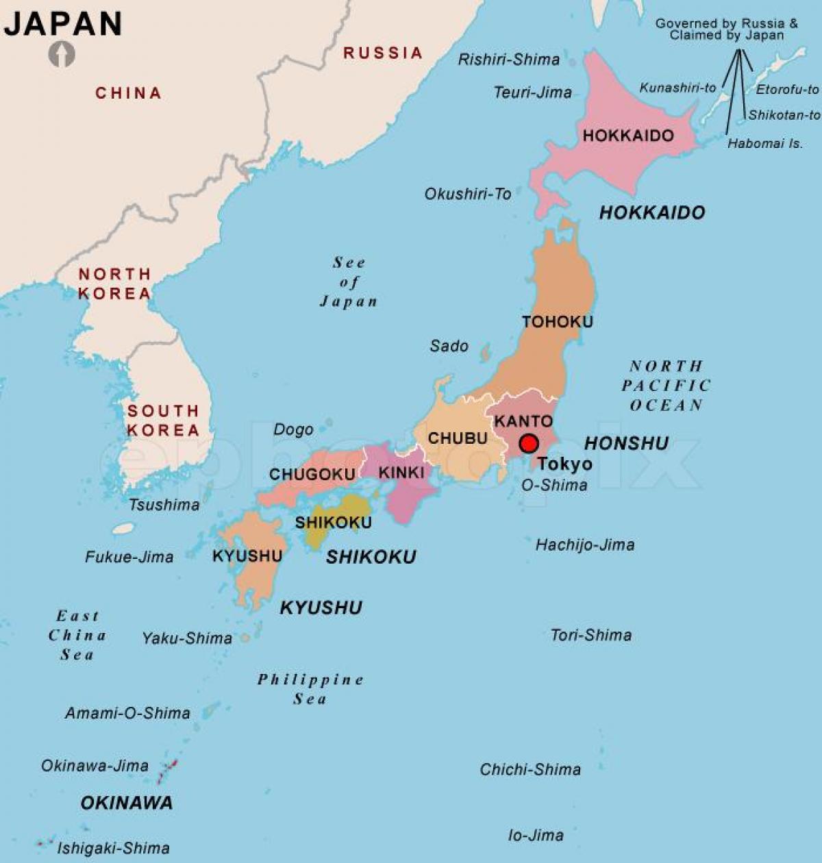 political map japan