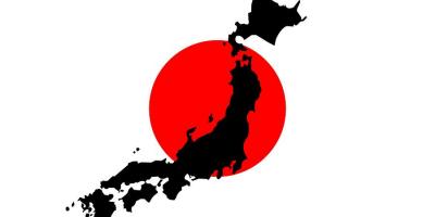 Japan map flag