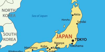 Japan map with major cities